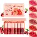 6 Colors Cherry Lip Tint Stain Set Mini Liquid Lipstick Multi-Use Lip and Cheek Tint Moisturizing Velvet Lip Gloss Waterproof Korean Lip Stain Long Lasting Non-sticky Transfer-Proof Makeup(Cherry)