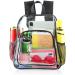 Mildbeer Clear Stadium Backpack with Bottle Holder - 12x12x6 PVC Plastic See Thru Bag for Work, Concerts, and Festivals - Black - Buy Online on GoSupps.com