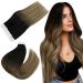 Easyouth Tape in Hair Extensions Human Hair Balayage Black Glue in Extensions Ombre Black to Brown and Honey Blonde Tape in Extensions Real Hair 14 Inch 40g 20Pcs 14 Inch #1B/6/27