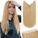Silk-Co hair extension with rubber band 50cm smooth extensions with wire and clips adjustable Secrets hair part synthetic hair extensions for women blonde 50 cm dark blonde