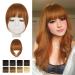 Clip in Bangs  BARSDAR 100% Human Hair Bangs Extensions French Bangs Air Bangs Neat Bangs with Temples Clip on Fringe Bangs Real Hair for Women Natural Color Washable/Dyeable(French-Medium Auburn) French Bangs 30(1)- Me...