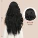 Fine Long Corrugated Black Wig for Women | Medium Part Curly Wavy Synthetic Hair Wig - 60 cm for Daily & Party Use - Buy Online on GoSupps.com