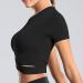 Shop Muyogrt Women's Fitness Crop Top | Breathable Yoga & Running Shirt - Sexy Lightweight Sports Top in Black - Buy Online on GoSupps.com