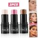 Blush Stick 3 PCS Contour Stick Waterproof Long Lasting Highlighter Makeup Stick Lightweight Multi-use Cream Contour Buildable Face Makeup Kit for Cheeks Lips - Buy Online on GoSupps.com