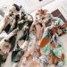 Paisley Silk Hair Scarf Scrunchies | Ribbon Bow Scrunchie with Tail | Flower Printed Hair Ties - Buy Online on GoSupps.com