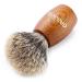 Anbbas Men's Shaving Brush Pure Badger Hair Brush with Natural Manchurian Ash Wood Handle for Wet Close Shave Brown