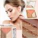 Karlor 3-in-1 Contour Palette | Highlighter Blush & Bronzer - Makeup Contouring Powder with 2 Brushes International Shipping Available - Buy Online on GoSupps.com