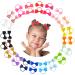 sularpek 40PCS Baby Girls Hair Bows Small Size Bows Hair Ties 20 Colors Rubber Band Hair Ropes Hair Accessories Hair Bobbles for Kids Toddlers Little Girls