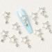 30PCS Dangling 3D Metal Star Nail Charms with Rhinestones - DIY Nail Art Jewelry for Women - Silver - Buy Online on GoSupps.com