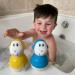 Matchstick Monkey Bathtime Wobblers Set - 2 Antimicrobial Baby Bath Toys, Easy-to-Grip Sensory Learning Toy for 12 Months+, Blue & Yellow - Buy Online on GoSupps.com