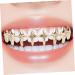 Gold Plated Grills Teeth With Star Diamond Design For Men Women Hip Hop Party Accessory Rapper Costume Prop For Events Parties - Buy Online on GoSupps.com