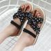 HSYHKDSY Women's Black Flat Sandals - Sparkly Glitter Summer Shoes for Holidays | Comfortable & Elegant | Size 5.5 UK - Buy Online on GoSupps.com
