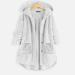 Hanxiulin Oversized Winter Coat for Women - Plush Hoodie Jacket Long Warm Outdoor Premium Jacket in White - Buy Online on GoSupps.com