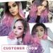 Ombre Long Wavy Synthetic Wig - Black to Pink & Purple for Cosplay & Daily Wear - Buy Online on GoSupps.com