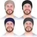 4 Pieces Satin Lined Hair Cover Satin Sleep Bonnet Adjustable-Designed Sleeping Beanie Stay on No Fading Cap for Men Black  Dark Blue  Camel  Dark Gray