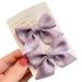 KERTFGOKU Hair Bows Clips for Girls Baby Hair Clips Cotton 2 PCS Hair Ribbon Non Slip For Infant Hair Accessories for Baby Girls Toddler Kids (Purple)