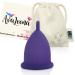 Avaloona menstrual cup made in Germany with fairtrade organic cotton bags - hygienic sustainable anti -allergen and vegan (1 menstrual cup - small purple) s (1 Pack) purple