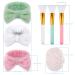 Zocipro 3-Piece Hair Band Set with Silicone Brushes & Facial Sponges - Coral Fleece Makeup Hair Band for Shower Yoga & Skincare - Buy Online on GoSupps.com