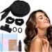 Lock winders curl up without heat new non -slip Heatless Curls curlers overnight with headband Diy Heatless Curlin Band hairstyle set for long medium hair (black)