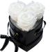 ROSEPOPS Pop-Up Three Preserved Real Roses - Three Scented Blooms Last One Year or Longer - Black Mock Croc Heart Shape Box (Marshmallow Fluff Roses) Marshmallow Fluff Black Croc