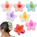 Plumeria Flower Hair Claw Clips 7Pcs Flower Hair needle Trendy hairpin slipproof plastic hair clips Hawaiian accessories for bridal wedding party beach hairdress