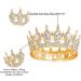 Queen Crown Rhinestone Wedding Tiara - Gold & White Costume Party Accessories | Princess Birthday & Bridal Crowns - Buy Online on GoSupps.com