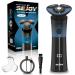 Sejoy Electric Shavers Men Rechargeable Magnetic Head with Quick Release Blade Self-Sharpening IPX6 Long Life Electric Razors for Men Skyline Blue