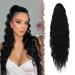 Fine long braid ponytail hair exension with cord strain long curly curly black synthetic hair extension natural clip in hair part ponytail art hair hair braid for women 65cm 65 cm black