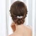 Allereya Crystal Pearl Wedding Hair Comb Barrette CZ Rhinestone Flower Hair Barrette Comb Gold Pearl Bling Bridal Headpieces Decorative Head Clip Headwear Bridal Hair Accessories for Women and Girls - Buy Online on GoSupps.com