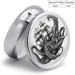 Round Black & White Octopus & Ship Print Pill Box - 3 Compartment Decorative Metal Organizer | Portable Pocket Size - Buy Online on GoSupps.com