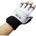 Leather Kickboxing Gloves for Women, Kids, and Men | Half Finger MMA Boxing Gloves in Black and White | Ideal for Karate, UFC, and Taekwondo | Sparring Gloves in Medium Size - Buy Online on GoSupps.com