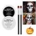 White Black Face Body Paint Halloween Clown Makeup Kit with 2 Brushes Professional White Black Face Body Painting Kit for Clown Joker Theater Cosplay Costume SFX Make-up