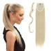 S-noilite Trendy 23"(58cm) Straight Wrap around Ponytail Clip in Hair Extension Strap Pony Tail Long Popluar Style Ash Blonde mix Bleach Blonde Ash Blonde mix Bleach Blonde 23 Inch