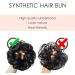 Dark Grey Messy Hair Bun Scrunchie Extension for Women - Curly Wavy Thick Chignon Updo Ponytail Hairpiece - Buy Online on GoSupps.com