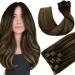 Hetto clip in extensions real hair balayage clip in extensions remy real hair clip in extensions darkest brown to ash brown #2/8/2 50 cm 2-2 #2/8/2 ombre