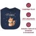 Personalized Baby Bib - Squirrel Design by Shirtracer | Custom Name Gift | Navy Blue - Buy Online on GoSupps.com