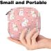 Women's Binding Pocket Bag - Cute White Rabbits & Flowers - Pink Tampon Storage & Zip Pockets - Multi-use Menstrual Ties Bag - Buy Online on GoSupps.com