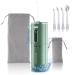 Water Dental Flosser Pick for Teeth Portable Oral Irrigator Rechargeable Portable Travel Water flosser IPX7 Waterproof Water flosser for Home for Teeth Cleaning (Dark Night Green)