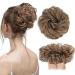 Hair part dutt hair tie updos messy bun hair parts large bun hair part lured with hair ponytail hair extensions (12/24# (light gold brown & pale gold blonde mixed)))