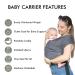 Baby Wrap Carrier for Newborns up to 35 lbs, Easy-to-Wear Infant Carrier - Dark Gray - Buy Online on GoSupps.com