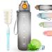Hasagei 1 liter drinking bottle Sport drinking bottle 1 l water bottle with locking lid and leak-proof BPA-free Tritan for gym school cycling outdoor sports fitness and office gray