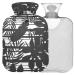 Naanle palm leaves flower hot water bottle with cover transparent hot water bottle heat bottle for bed handfoots Warmer pain relief heat and cold therapy small 1l