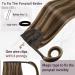 Ponytail Extensions Real Hair - Brown & Blonde Highlights 50cm Long 80g #3P12 - Human Hair Quality - Buy Online on GoSupps.com