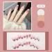 French Tip Press on Nails -Press On Nails with Nail Tips Powder Blusher Design press on nails Acrylic False Nails Cute Artificial Nails - Buy Online on GoSupps.com
