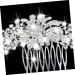 DOITOOL Bridal Wedding Hair Comb Slide Clip Rhinestone Hair Comb Floral Rhinestone Hair Pin Full Diamond Accessories Bride - Buy Online on GoSupps.com