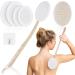 URAQT Lotion Applicator for Back - 7 Piece Set with Body Brush & Scrubber - Long Wooden Handle with 4 Pads - Bath Brush and Hook Included - Buy Online on GoSupps.com