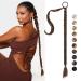 REECHO DIY Braid Ponytail Extension Long Straight Wrap Around Ponytail Hair Extensions Natural Soft Synthetic Hairpieces for Women - Medium Brown 140g 26Inch-140g Medium Brown