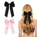 2 Pack Bow Hair Clips Black Hair Bows for Women Girls Large Bow Clips Hair Barrette Hair Accessories(Black Pink)