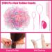 2000 Mini Hair Ties for Girls - Colorful Elastic Hair Bands with Cutter & Pink Tail Comb - Perfect for Easy Styling! - Buy Online on GoSupps.com