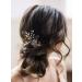 SWEETV Gold Bridal Hair Comb Rhinestone Wedding Clip Flower Hair Accessories Wedding Headpiece Crystal bridal hair accessories Bride Hair Piece for Women and Girls